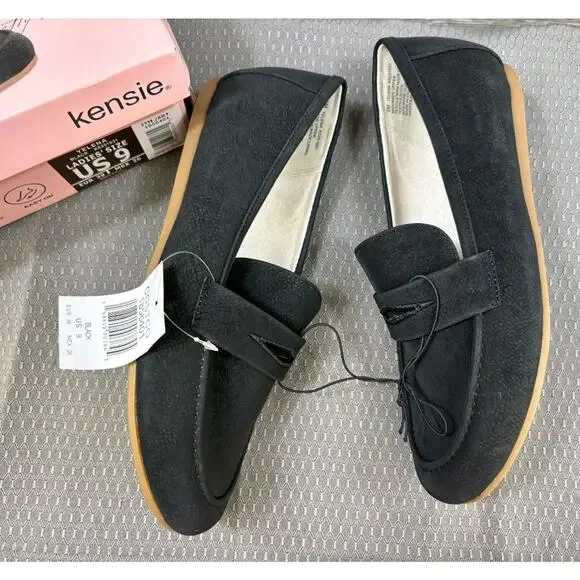 Kensie Womens Yelena Loafers Flats Size 9 Black Slip On Comfort Casual Shoes NEW - Picture 2 of 8